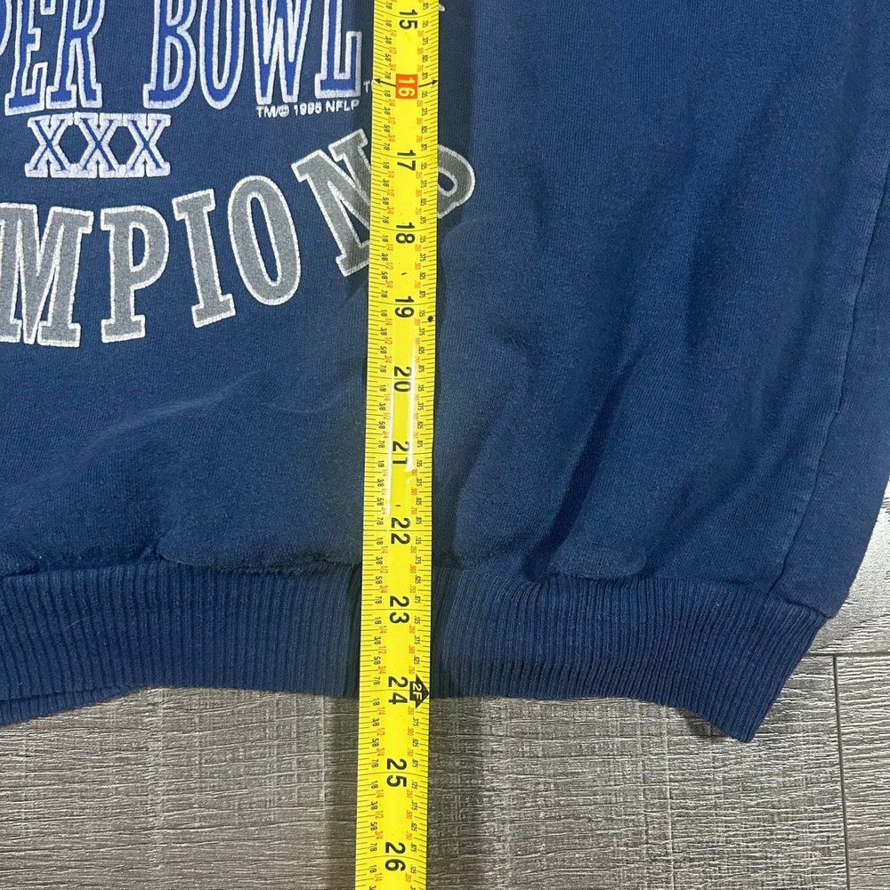 Vintage 1996 Dallas Cowboys Super Bowl XXX Champions Pro Player Sweatshirt Navy - Picture 3 of 7
